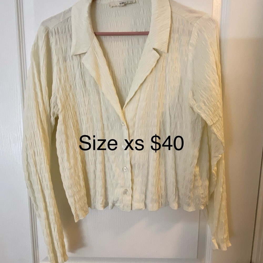 Cream Button-Up Women's Top